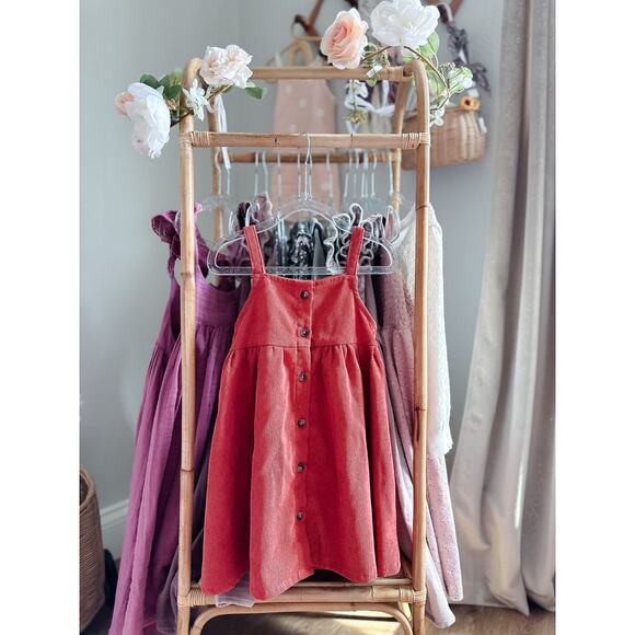 Pumpkin Spice Harvest Corduroy Fit + Flare Button Front Dress 3T/4T - Picture 2 of 2